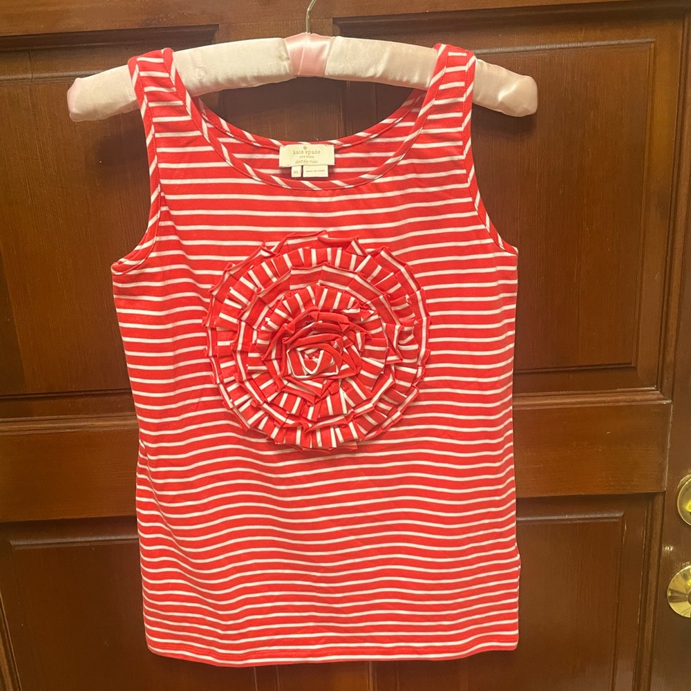 Kate Spade geranium girl’s rosette tank top size XL 14 NWT KS sizes are in photo